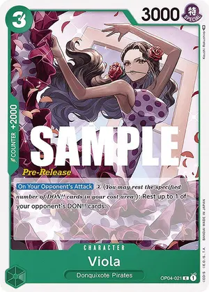 Carta Viola OP04-021, versión Promo