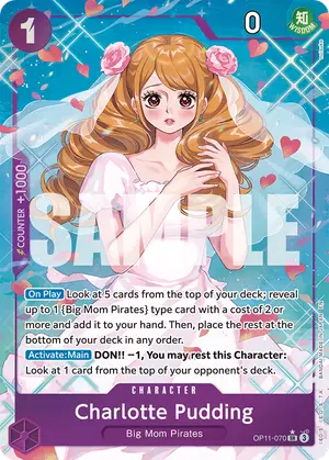 Carta Charlotte Pudding OP11-070, versión Arte alternativo