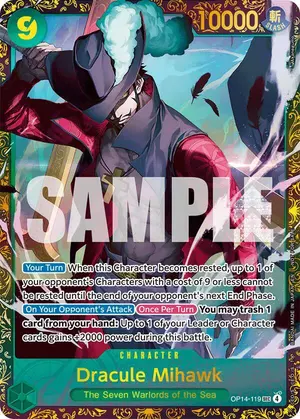 Carta Dracule Mihawk OP14-119, versión Arte alternativo