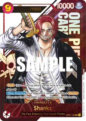 Carta Shanks OP01-120, versión Arte alternativo
