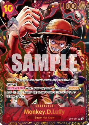 Carta Monkey.D.Luffy ST10-006, versión Arte alternativo
