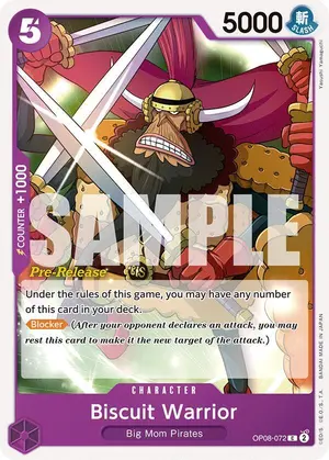 Carta Biscuit Warrior OP08-072, versión Promo