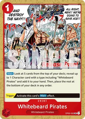 Carta Whitebeard Pirates OP02-022, versión Promo
