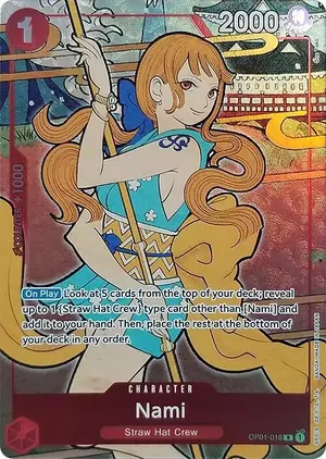 Carta Nami OP01-016, versión Arte alternativo