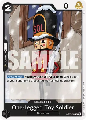 Carta One-Legged Toy Soldier OP05-081, versión Normal