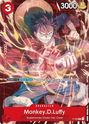 Carta Monkey.D.Luffy P-006, versión Promo