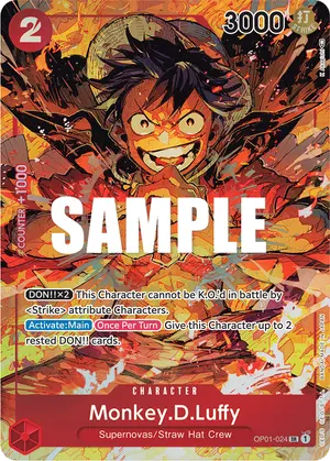 Carta Monkey.D.Luffy OP01-024, versión Arte alternativo
