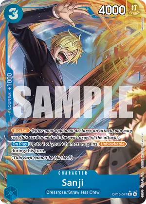 Carta Sanji OP15-047, versión Arte alternativo