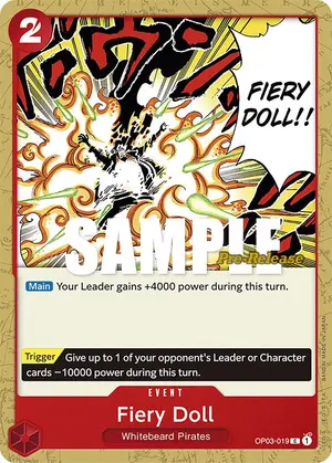 Carta Fiery Doll OP03-019, versión Promo