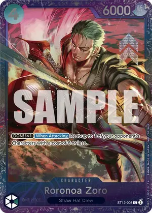 Carta Roronoa Zoro ST12-008, versión Promo