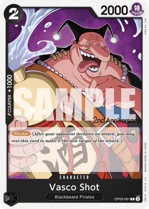 Carta Vasco Shot OP09-091, versión Promo