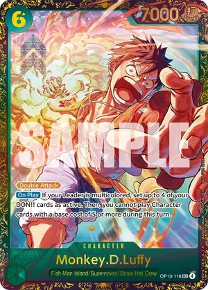 Carta Monkey.D.Luffy OP13-118, versión Arte alternativo