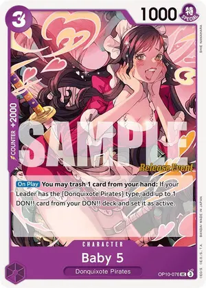 Carta Baby 5 OP10-076, versión Promo