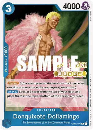 Carta Donquixote Doflamingo OP01-073, versión Promo
