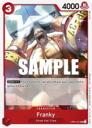 Carta Franky OP01-021, versión Arte alternativo