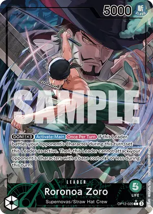 Carta Roronoa Zoro OP12-020, versión Arte alternativo