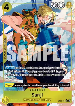 Carta Sanji ST29-004, versión Arte alternativo
