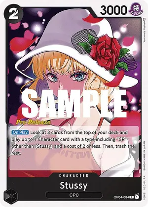 Carta Stussy OP04-084, versión Promo