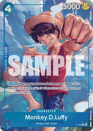 Carta Monkey.D.Luffy P-055, versión Arte alternativo
