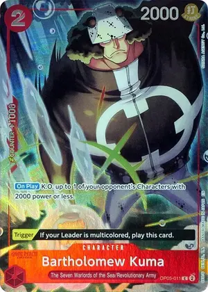 Carta Bartholomew Kuma OP05-011, versión Arte alternativo