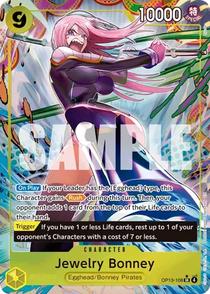 Carta Jewelry Bonney OP13-108, versión Arte alternativo