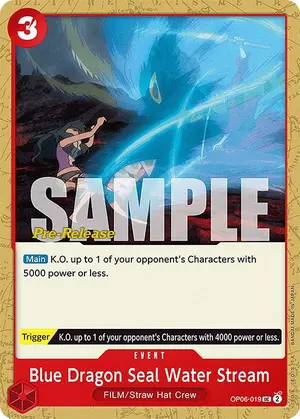 Carta Blue Dragon Seal Water Stream OP06-019, versión Promo
