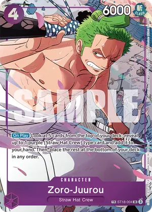 Carta Zoro-Juurou ST18-004, versión Treasure Rare