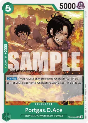 Carta Portgas.D.Ace OP09-035, versión Promo
