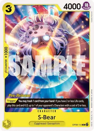 Carta S-Bear OP08-113, versión Promo