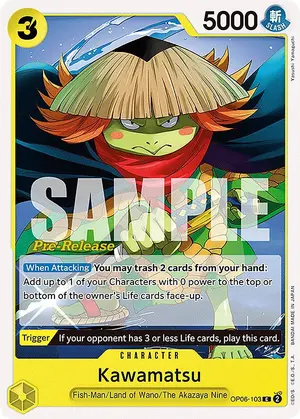 Carta Kawamatsu OP06-103, versión Promo