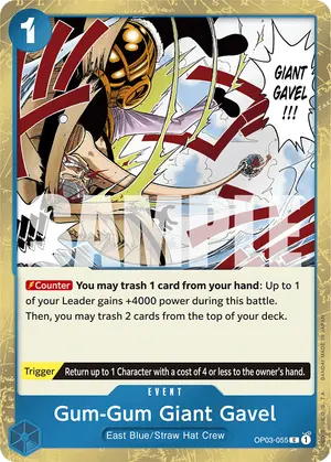Carta Gum-Gum Giant Gavel OP03-055, versión Normal