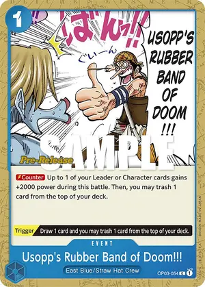 Carta Usopp's Rubber Band of Doom!!! OP03-054, versión Promo