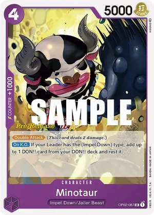 Carta Minotaur OP02-087, versión Promo