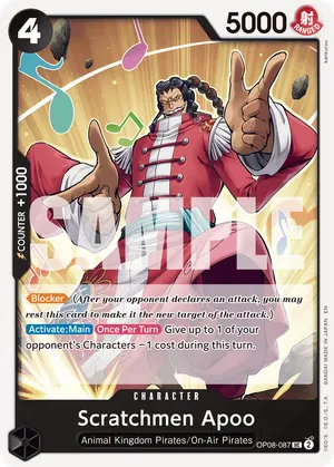 Carta Scratchmen Apoo OP08-087, versión Normal