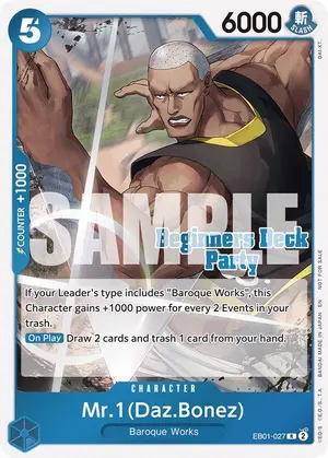 Carta Mr.1(Daz.Bonez) EB01-027, versión Promo