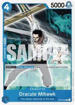 Carta Dracule Mihawk ST03-005, versión Normal