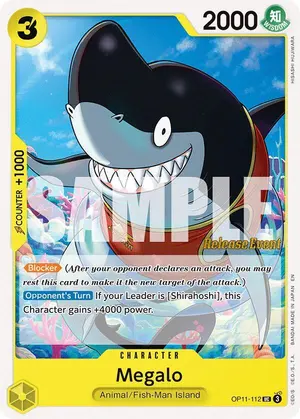 Carta Megalo OP11-112, versión Promo