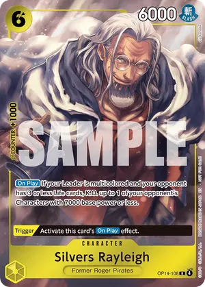 Carta Silvers Rayleigh OP14-108, versión Promo