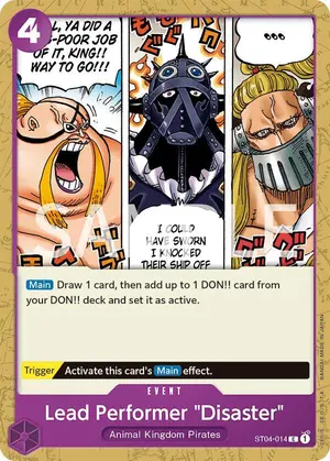 Carta Lead Performer "Disaster" ST04-014, versión Promo