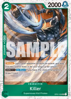 Carta Killer OP01-039, versión Normal
