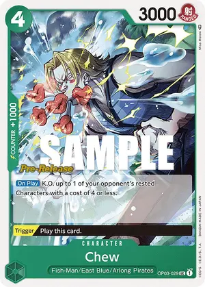 Carta Chew OP03-029, versión Promo