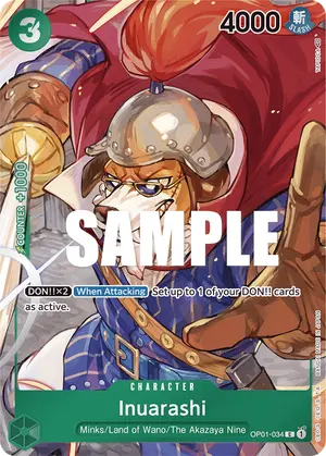 Carta Inuarashi OP01-034, versión Arte alternativo