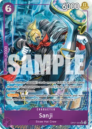 Carta Sanji OP07-064, versión Arte alternativo