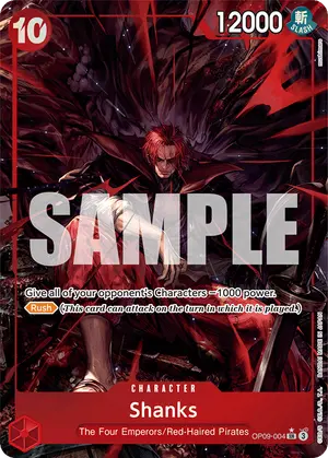 Carta Shanks OP09-004, versión Arte alternativo