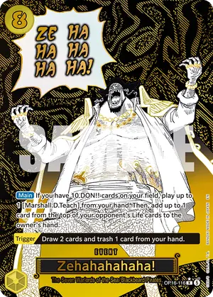 Carta Zehahahahaha! OP16-116, versión Arte alternativo