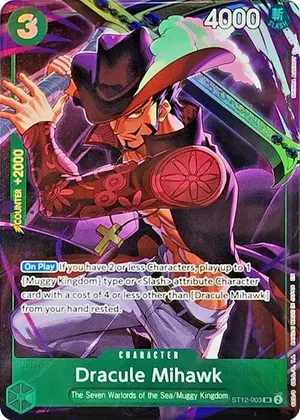 Carta Dracule Mihawk ST12-003, versión Arte alternativo
