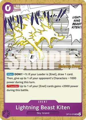 Carta Lightning Beast Kiten OP15-076, versión Promo
