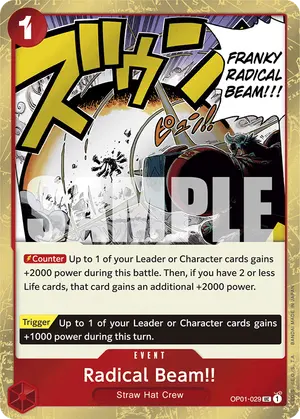 Carta Radical Beam!! OP01-029, versión Normal