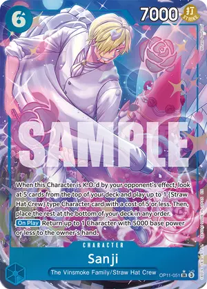 Carta Sanji OP11-051, versión Arte alternativo