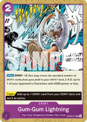 Carta Gum-Gum Lightning OP09-077, versión Normal